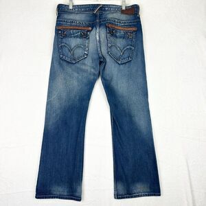 Vintage Levi's SilverTab Slim Boot Cut Jeans Size 36x30 Leather Trim Flap Pocket